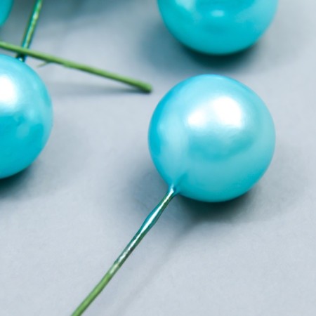 Stamens for flowers "Ball pearl-blue" d = 1.2 cm 6x1.2x1.2 cm-1