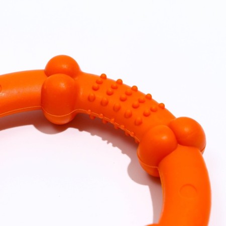 Ring of a relief of thermoplastic rubber, does not drown, 9.5 cm, orange-1