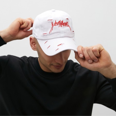 Baseball cap with cuts minku color white, rr 58-2
