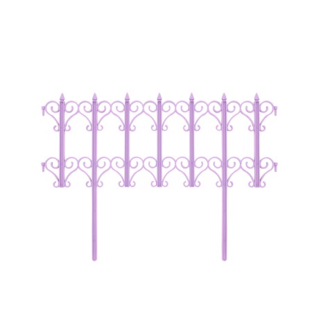 Decorative fence, 25 × 180 cm, 5 sections, plastic, lilac "classics"-8