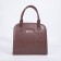 Women's bag El Masta with a zipper, outer pocket, long belt, coffee color