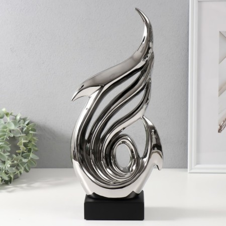 Souvenir Ceramics "Abstraction. Sea arrows" silver 7.5x18.5x41 cm