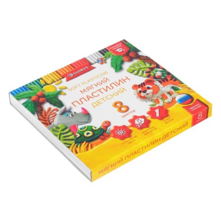 Globus plasticine "Children", 8 colors, 120 g, soft-1