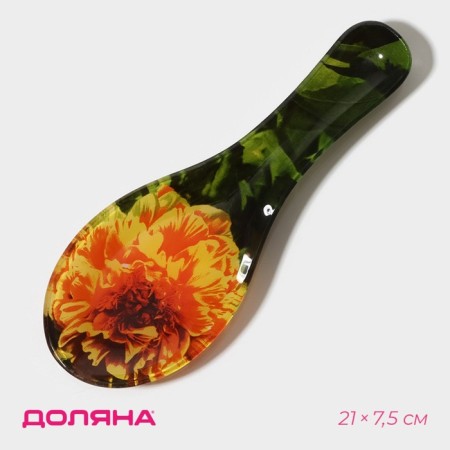 Glass stand under a spoonful of the share "chrysanthemum", 21 × 7.5 × 1.4 cm
