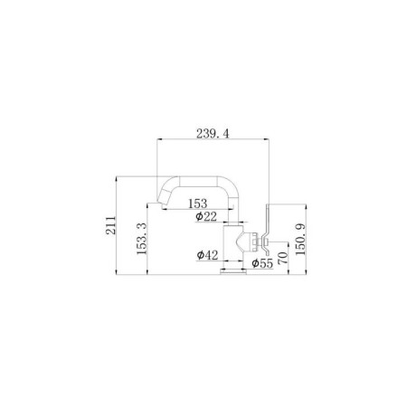 Mixer for the shell 1760’s Loft 1178CG, single -legged, pour 153 mm, matte gold-3