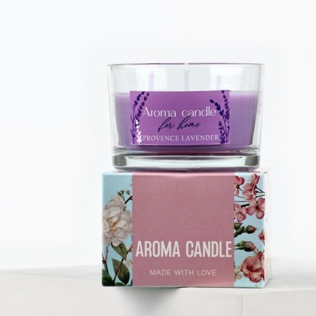 Aromatic candle with natural stones "For Home": Lavender, 5 x 7.5 cm.-1