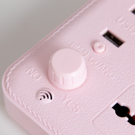 Board Lamp "ERA" LED 8W 3000K-6000K Dimmer 2 rosett 2xUSB2.0 Pink 10x28x33cm Risalux 946-7