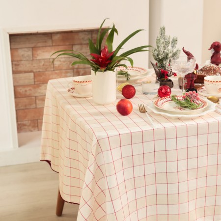 Bright Cage tablecloth 39x220 cm, 100% HL, mobbled 186 g/m2-1