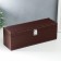 Casket wood, leatherette to the bottle "Brown with a white line" 4 objects 36x11x12 cm