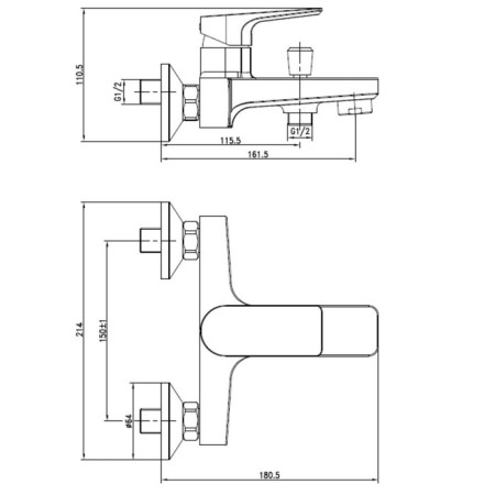 Bath mixer Cersanit Nature a63064-7