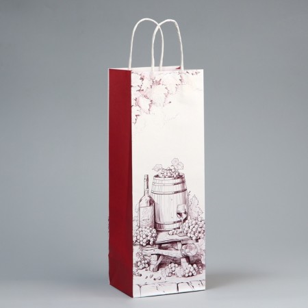 Gift package for a bottle, packaging, “gift for you”, white craft, 13 x 36 x 10 cm-2