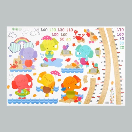 Sticker plastic interior color rosteomer "elephants" 60x90-1