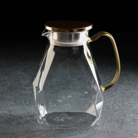 Set for drinks made of glass Magistro "Ice", 5 items: jug 1.6 liters, 4 circles 300 ml-3