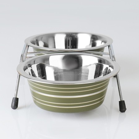 A set of 2 colored bowls on a stand, 2 x 450 ml-4