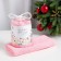 Towel Ethel "Happy New Year" Pink color, 50x90cm, 100% cotton, 340 g/m2