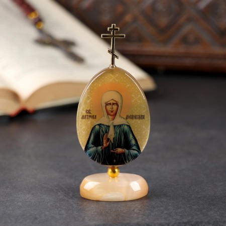 Egg with the Cross "Matron Moscow", Selenite