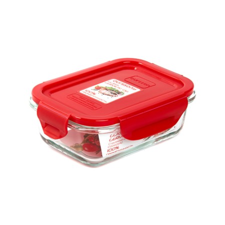 Oursson glass container, 370 ml, red