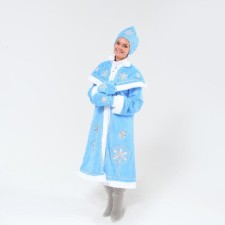 New Year! Snegurochka carnival costume, fur coat with patterns from brocade, kokoshnik, mittens, rn 44-50, height 170 cm