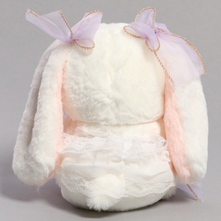 Soft toy "Bunny" with a purple bow, 20 cm-2