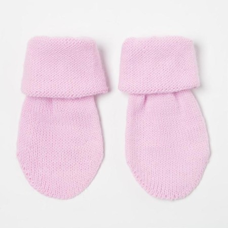 Mitten mittens for a girl, pink color, size 10-1