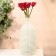 Vase for flowers "Arkady" made of glass, white 39.5 x 19 x 19 cm