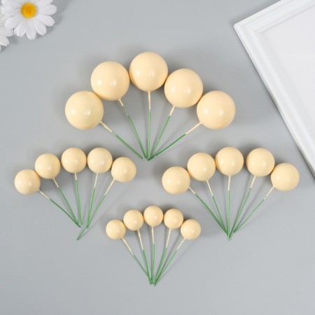 Decor for creativity "Balls Yellow" d = 2; 3; 3.5 and 4 cm set 20 pcs