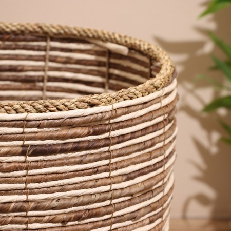 A set of wicker pots, 3 pcs, height 39x39x49 cm-4