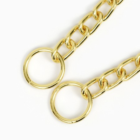 Collar - Metallic a single strain, 65 cm, wire thickness 3.5 mm, golden-4