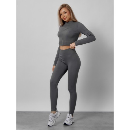 Sports suit female, size 46, dark gray color-1