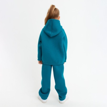 Kids (hoodies, trousers) minku: Basic Line Kids, Oversize, Emerald Color, Height 116-2