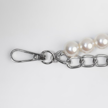 A chain for a bag, with pearls, d = 13 ± 1 mm, 2.3 × 16 × 11.5 mm, 29 ± 1 cm, silver color-1