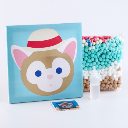 Application with pompom "cat" size - 20 × 20 cm, glue 30 ml