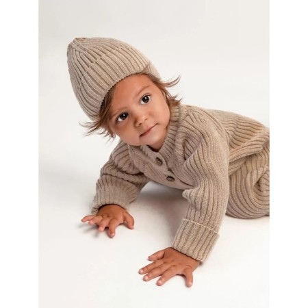 Knitted Knitted Pure Love Tot, demi -season, height 80 cm, beige color-2