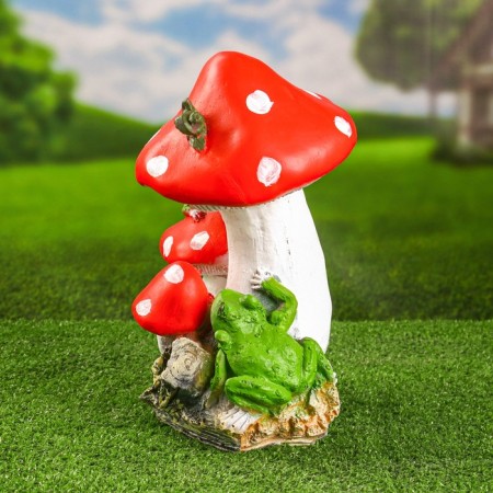 Garden figure "Mushroom with a frog" average, 31x22cm-1