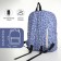 School backpack on lightning from textiles, 3 pockets, blue color