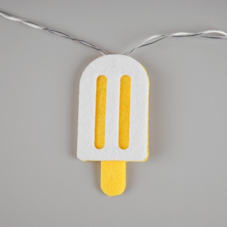 Garland “thread” 1.35 m with nozzles “Eskimo”, IP20, transparent thread, 10 LED, white glow, AAH2-5