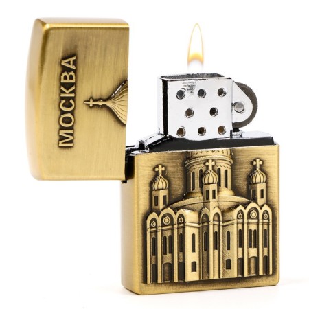 Gas lighter "Moscow", piezo, gold-1