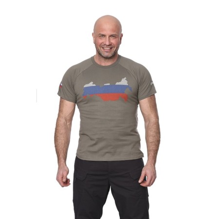 RUSSIA T -shirt, olive color, cotton fabric, size XXXL/56