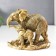 Souvenir Polystone "Elephant with Elephant" gold 9.5x7.5x11.5 cm