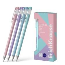 Ручка шариковая, ErichKrause, ULTRA-20 Stick Pastel" узел 0.7 мм цвет синяя