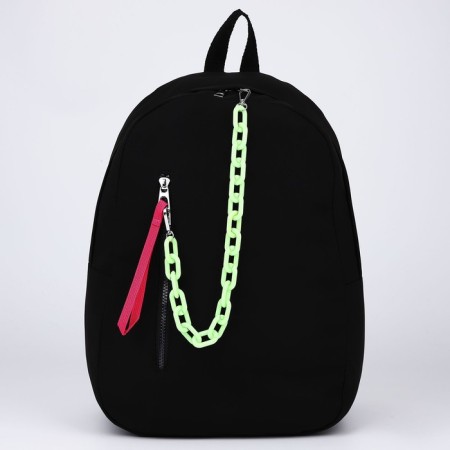School textile school with pocket, black color, 45x30x15 cm-4