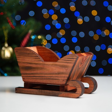 New Year. Wooden Kashpo 20 × 12 × 13 cm "Sanka", branded giving beautifully-1