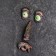 Suspended decor "face wood with a mustache" 26x10x3cm