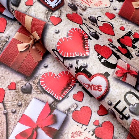 Package paper, glossy "Love", 70 x 100 cm-2
