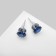 Earrings with rhinestones "Pusets" radiance, circle, d = 0.8, blue color in silver