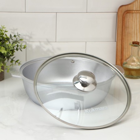 Frying, 3 l, d = 26 cm, h = 9 cm, glass cover-1