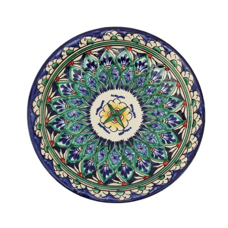 Plate of the Rishtan ceramics "Flowers", blue, flat, 15 cm, mix-2