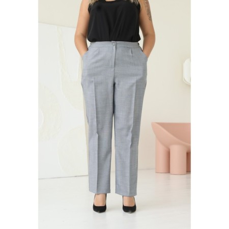 Female costume: jacket, trousers, size 48, gray color-4