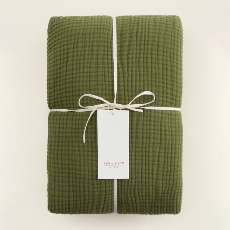 Plaid SL Home 4x layin. Muslin 130*170 cm, central green 100% cotton-4