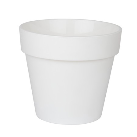 Plastic pot with the Proteus tab, PR 17-10, white color